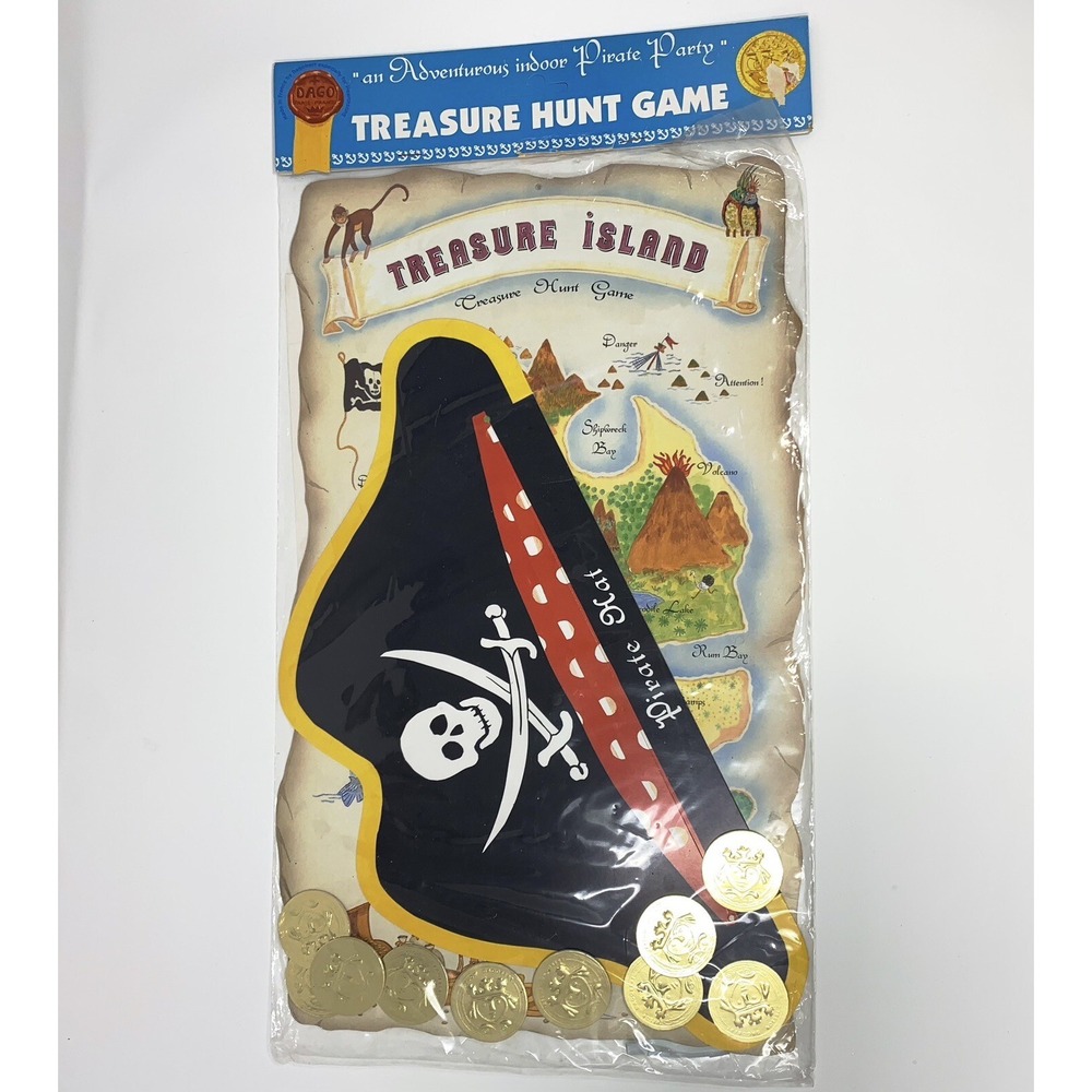 Vintage Treasure Hunt Pirate Party Game Mustaches Hats FUN - Made In France